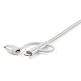 StarTech.com LTCUB1MGR USB-kabel USB 2.0 1 m USB A Micro-USB B Sølv