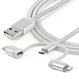 StarTech.com LTCUB1MGR USB-kabel USB 2.0 1 m USB A Micro-USB B Sølv
