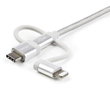 StarTech.com LTCUB1MGR USB-kabel USB 2.0 1 m USB A Micro-USB B Sølv