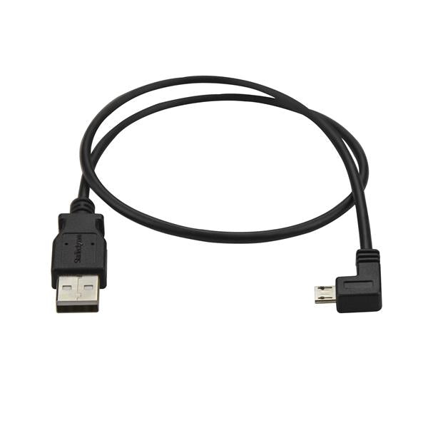 StarTech.com USBAUB50CMLA USB-kabel USB 2.0 0,5 m USB A Micro-USB B Sort