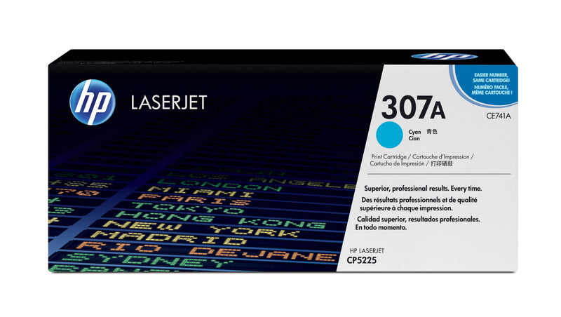 HP 307A Cyan Original LaserJet Toner Cartridge tonerpatron 1 stk Blå