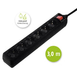 Hama 137265 stikdåse 3 m 6 AC stikkontakt(er) Indendørs Sort