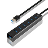 Axagon HUE-SA7BP interface hub USB 3.2 Gen 1 (3.1 Gen 1) Type-A 5000 Mbit/s Sort