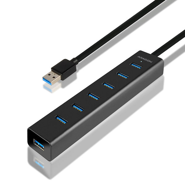 Axagon HUE-SA7BP interface hub USB 3.2 Gen 1 (3.1 Gen 1) Type-A 5000 Mbit/s Sort