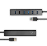 Axagon HUE-SA7BP interface hub USB 3.2 Gen 1 (3.1 Gen 1) Type-A 5000 Mbit/s Sort