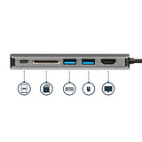 StarTech.com DKT30CSDHPD dockingstation Ledningsført USB 3.2 Gen 1 (3.1 Gen 1) Type-C Sort, Grå