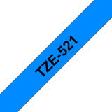 Brother TZE-521 etiketbånd Sort på blå