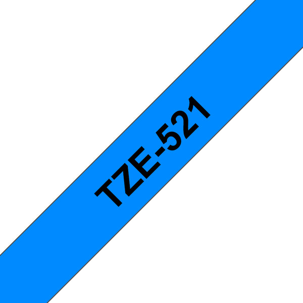 Brother TZE-521 etiketbånd Sort på blå