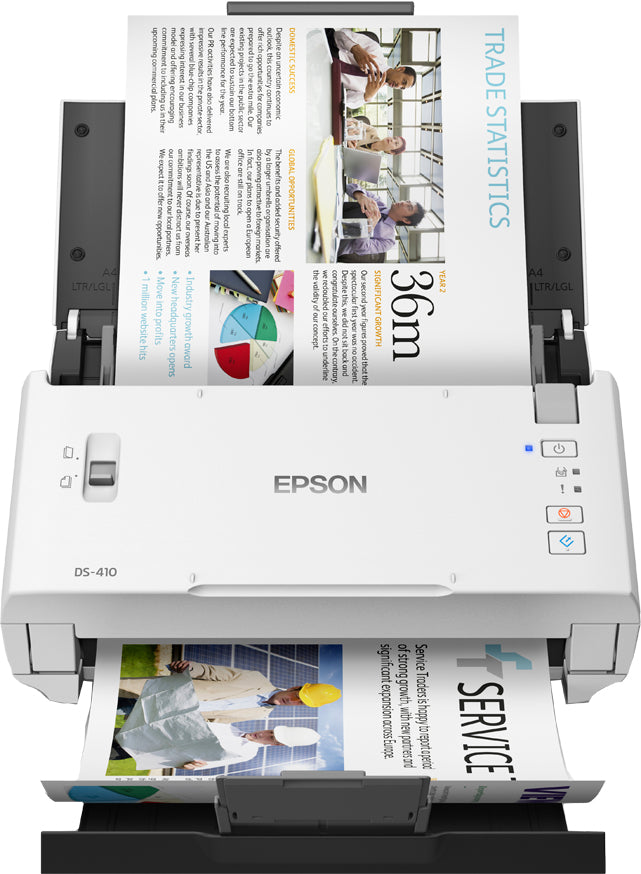 Epson WorkForce DS-410 Skanner med papir-tilførsel 600 x 600 dpi A4 Sort, Hvid