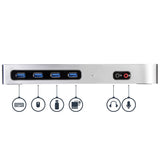 StarTech.com DK30A2DH dockingstation Ledningsført USB 3.2 Gen 1 (3.1 Gen 1) Type-C Sort, Sølv