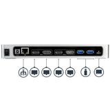 StarTech.com DK30A2DH dockingstation Ledningsført USB 3.2 Gen 1 (3.1 Gen 1) Type-C Sort, Sølv