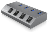 ICY BOX IB-HUB1405 USB 3.2 Gen 1 (3.1 Gen 1) Type-B 5000 Mbit/s Anthracit