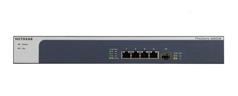 NETGEAR XS505M Ikke administreret 10G Ethernet (100/1000/10000) Grå, Sølv