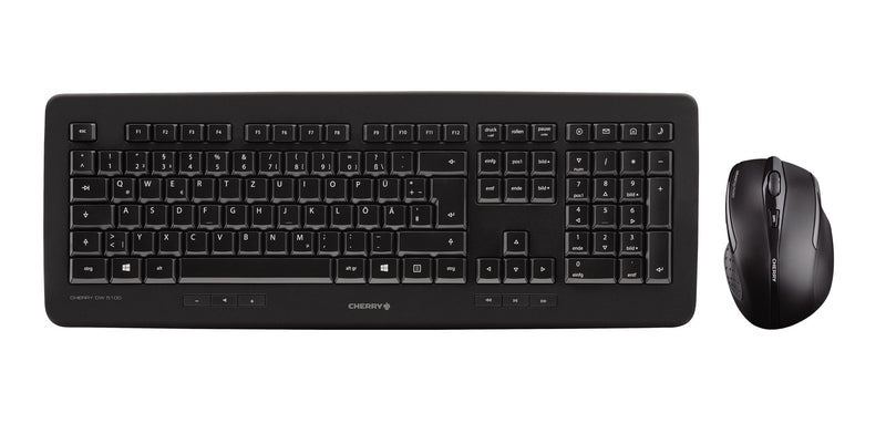 CHERRY DW 5100 tastatur Mus inkluderet Universel RF trådløst QWERTZ Tysk Sort