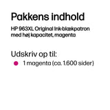 HP 963XL High Yield Magenta Original Ink Cartridge blækpatron 1 stk Højt (XL) udbytte