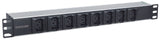 Intellinet 163651 strømforsyningsenhed (PDU) 8 AC stikkontakt(er) 1U Sort, Sølv