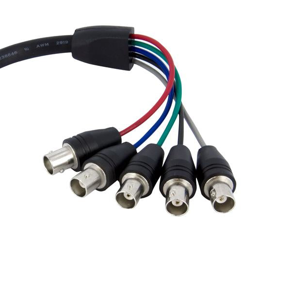 StarTech.com VGABNCMF1 videokabel adapter 0,3 m VGA (D-Sub) 5 x BNC Sort
