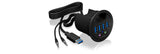 ICY BOX IB-HUB1403A stikkontakt Sort