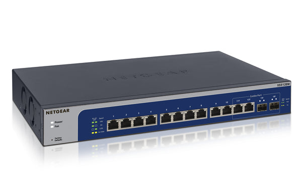 NETGEAR XS512EM Administreret L2 10G Ethernet (100/1000/10000) 1U Blå, Grå