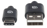 Manhattan 354936 USB-kabel USB 2.0 3 m USB C USB A Sort