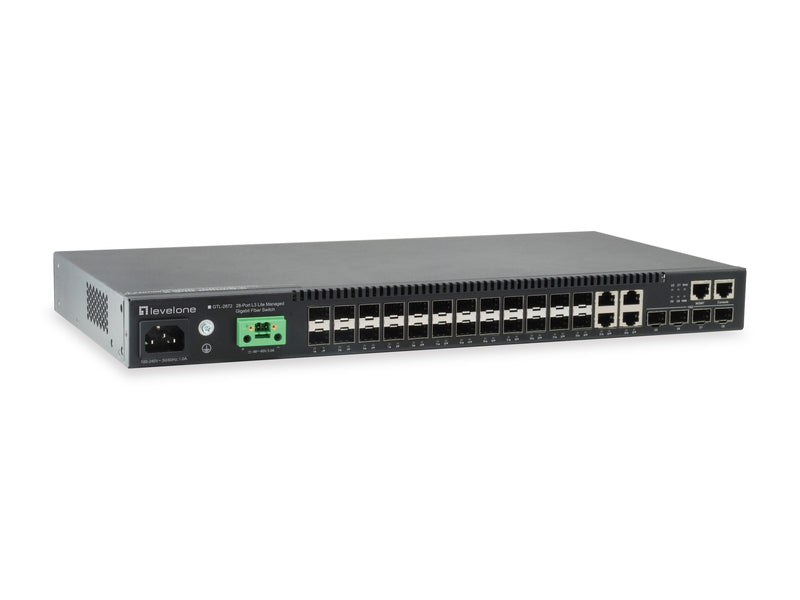 LevelOne GTL-2872 netværksswitch Administreret L3 Sort