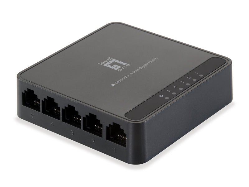 LevelOne GEU-0522 netværksswitch Gigabit Ethernet (10/100/1000) Sort