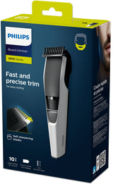 Philips 3000 series BT3206/14 skæg trimmer Batteri 10 1 cm Sort, Sølv