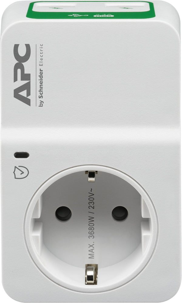 APC PM1WU2-GR overspændingsbeskytter Hvid 1 AC stikkontakt(er) 230 V
