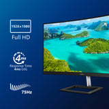 Philips E Line 322E1C/00 computerskærm 80 cm (31.5") 1920 x 1080 pixel Fuld HD LCD Sort