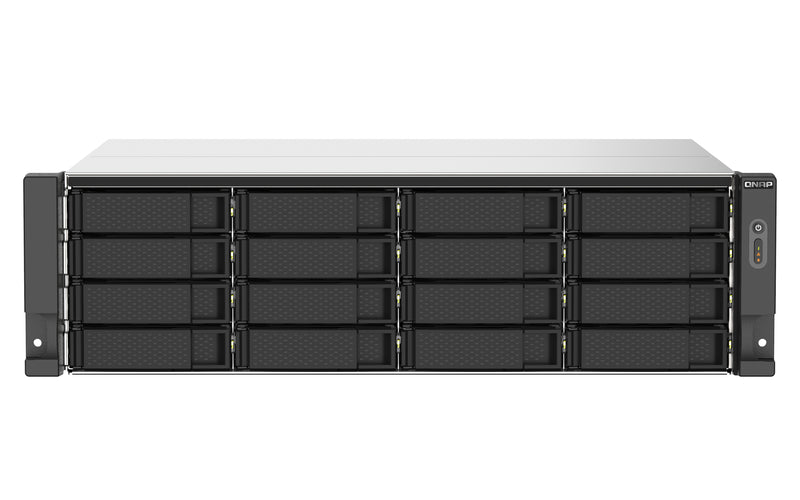 QNAP TS-1673AU-RP-16G NAS & lagringsserver Stativ (3U) Ryzen Embedded V1500B 16 GB DDR4 0 TB QNAP QTS Sort, Grå