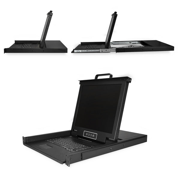 StarTech.com RKCONS1708K rack-konsol 43,2 cm (17") 1280 x 1024 pixel Stål Sort 1U