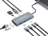 Conceptronic DONN06G Ledningsført USB 3.2 Gen 1 (3.1 Gen 1) Type-C Grå