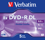 Verbatim 43541 tom DVD 8,5 GB DVD+R DL 5 stk