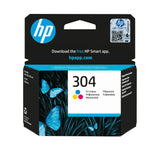 HP 304 Tri-color Original Ink Cartridge blækpatron 1 stk Standard udbytte Blå, Magenta, Gul