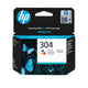 HP 304 Tri-color Original Ink Cartridge blækpatron 1 stk Standard udbytte Blå, Magenta, Gul