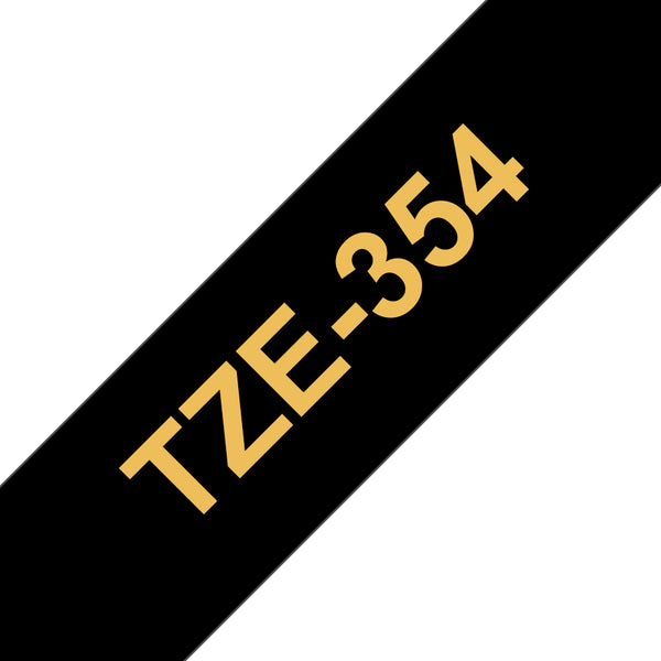 Brother TZE-R354 etiketbånd Guld på sort