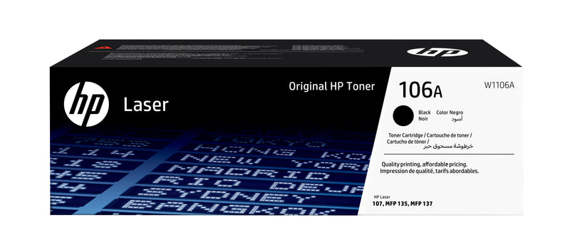 HP 106A Black Original Laser Toner Cartridge tonerpatron 1 stk