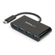 StarTech.com HB30C4AB interface hub USB 3.2 Gen 1 (3.1 Gen 1) Type-C 5000 Mbit/s Sort