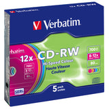 Verbatim CD-RW Colour 12x 700 MB 5 stk