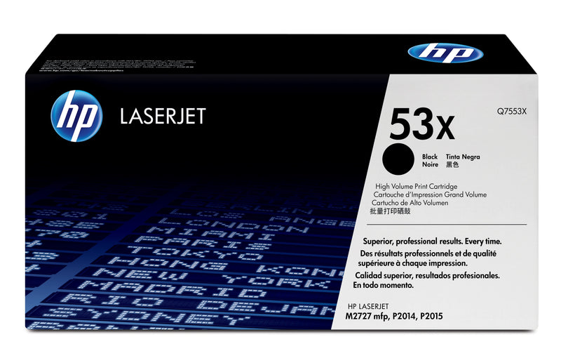 HP 53X High Yield Black Original LaserJet Toner Cartridge tonerpatron 1 stk