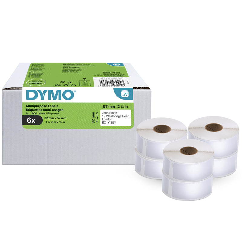 DYMO LW - Multi-Purpose Labels - 32 x 57 mm - 2093094 Hvid Selvklæbende printeretiket