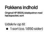 HP 950XL High Yield Black Original Ink Cartridge blækpatron 1 stk Højt (XL) udbytte