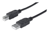 Manhattan 337779 USB-kabel USB 2.0 5 m USB A USB B Sort