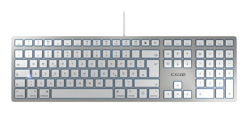 CHERRY KC 6000 SLIM FOR MAC tastatur Kontor USB QWERTZ Tysk Sølv