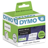 DYMO LW - Shipping / Name Badge Labels - 54 x 101 mm - S0722430 Hvid Selvklæbende printeretiket