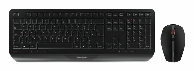 CHERRY GENTIX DESKTOP tastatur Mus inkluderet Hjemme/kontor RF trådløst QWERTY UK engelsk Sort