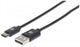 Manhattan 354912 USB-kabel USB 2.0 0,5 m USB C USB A Sort