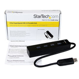 StarTech.com ST4300PBU3 interface hub USB 3.2 Gen 1 (3.1 Gen 1) Type-A 5000 Mbit/s Sort