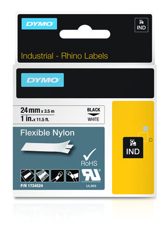 DYMO 1734524 etiketbånd Sort på hvid