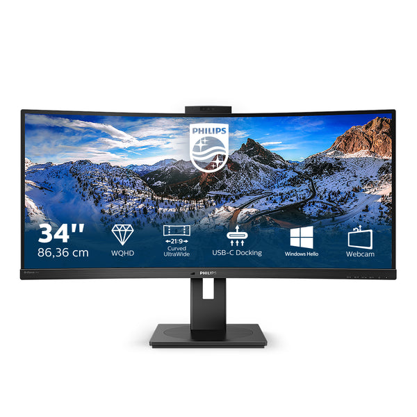 Philips P Line 346P1CRH/00 computerskærm 86,4 cm (34") 3440 x 1440 pixel UltraWide Quad HD LED Sort